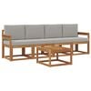 vidaXL Set de canapele de exterior 5 buc. Gri natural și deschis