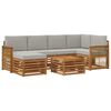 vidaXL Set canapea sectională cu pernă 6 pcs Natural și gri deschis