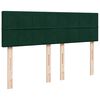 vidaXL Pat box spring cu saltea, verde &icirc;nchis, 140x200 cm, catifea