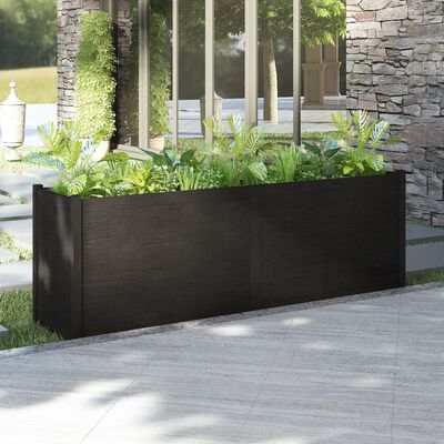 vidaXL Jardinieră de grădină, negru, 200x50x70 cm, lemn masiv de pin