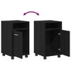 vidaXL Dulap lateral cu roți cu roata Stejar Negru 33 x 38 x 60 cm