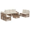 vidaXL Set de canapele pentru grădină Reglabil 8 pcs Bej poliratan