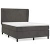 vidaXL Pat box spring cu saltea, gri &icirc;nchis, 140x200 cm, catifea