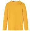 Tricou de copii cu m&acirc;neci lungi, tricot cu nervuri, ocru &icirc;nchis, 128