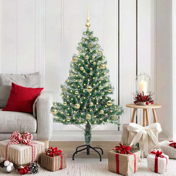 vidaXL Pom de Crăciun artificial cu zăpadă imitată și lumină LED