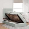 vidaXL Pat cu saltea și spațiu de depozitare Gri deschis 90 x 190 cm