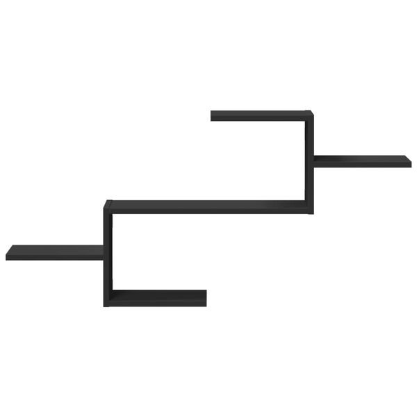 vidaXL Raft de perete, negru, 104x15x49 cm, lemn prelucrat