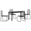 vidaXL Set de masă pentru grădină 5 pcs Negru