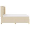 vidaXL Pat cu arcuri cu saltea cu headboard Crem 140 x 190 cm țesătură
