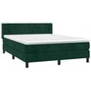 vidaXL Pat box spring cu saltea, verde &icirc;nchis, 140x200 cm, catifea