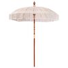 vidaXL Umbrelă macram&eacute; 190 x 190 x 260 cm Bumbac, Lemn masiv și Bambus