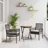 vidaXL Set Bistro de Grădină 3 pcs Negru Rattan poli