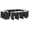vidaXL Set mobilier de exterior cu perne, 11 piese, negru, poliratan