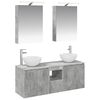 vidaXL Set dulap baie 5 buc. Gri Beton Lemn prelucrat