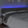 vidaXL Tăblie de pat cu LED, gri &icirc;nchis, 180x5x78/88 cm, textil