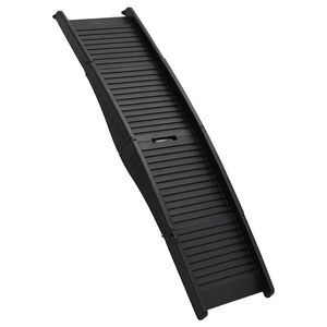 vidaXL Rampă pliabilă pentru c&acirc;ini, negru, 153x40x12,5 cm, plastic