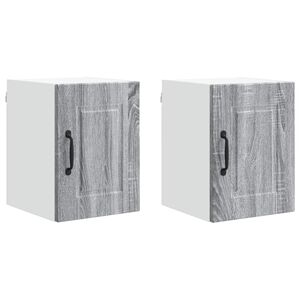 vidaXL Dulap de bucătărie cu raft 2 pcs Gri Sonoma 30 x 31 x 40 cm