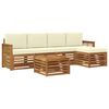 vidaXL Set de canapele de exterior cu pernă 6 pcs Natural și Crem
