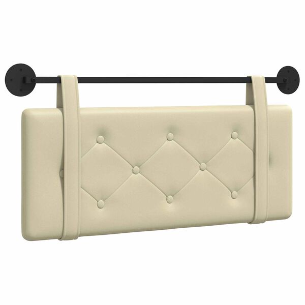 vidaXL Cap de pat suspendat Pe perete Crem 100 cm Piele artificială