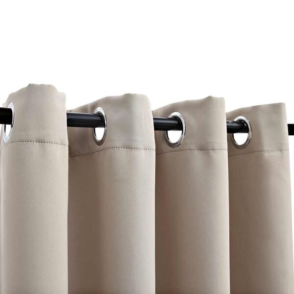 vidaXL Draperii opace cu inele metalice, 2 buc., bej, 140 x 225 cm