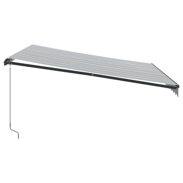 vidaXL Copertină retractabilă manual, antracit/alb, 400x350 cm