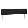 vidaXL Tăblie de pat cu aripioare negru 163x23x78/88cm piele ecologică