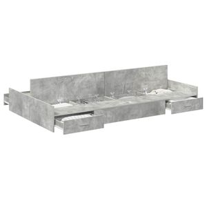 vidaXL Cadru de pat cu depozitare cu sertar Gri din beton 120 x 200 cm