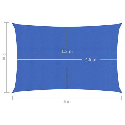 vidaXL Pânză parasolar, albastru, 2x5 m, HDPE, 160 g/m²
