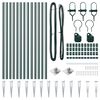 vidaXL St&acirc;lp de gard. 13 pcs Verde Oțel