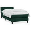 vidaXL Pat box spring cu saltea, verde &icirc;nchis, 80x220 cm, catifea