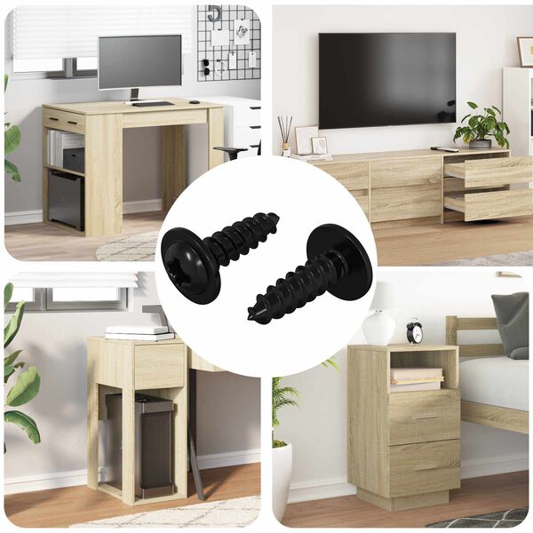 vidaXL Cuie Auto-filetante 2 pcs Negru 3,5 x 12 mm Fier