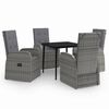 vidaXL Set de mobilier pentru grădină, cu perne, 5 piese, gri