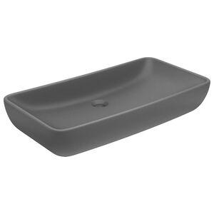 vidaXL Chiuvetă de lux gri închis mat 71x38 cm ceramică dreptughiular