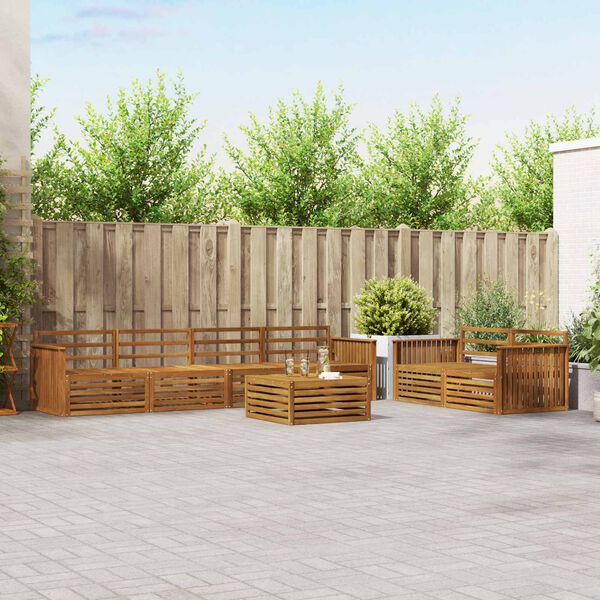 vidaXL Set de canapele de exterior 7 pcs natural Lemn Solid de Acacia
