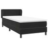 vidaXL Pat box spring cu saltea, negru, 80x220 cm, catifea