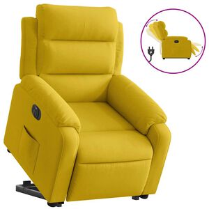 vidaXL Fotoliu electric rabatabil cu ridicare, galben, catifea