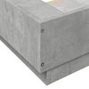 vidaXL Cadru de pat cu lumini LED gri beton 120x190 cm, lemn prelucrat