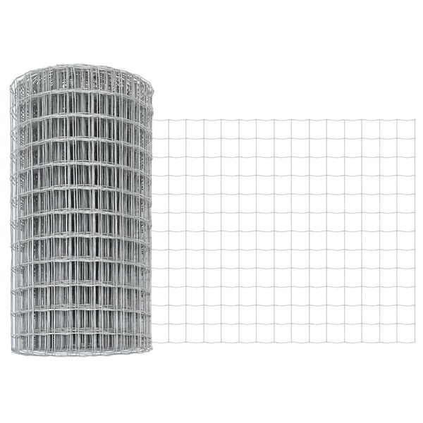 vidaXL Gard Euro Argintiu 0.4 x 50 m Metal zincat prin imersie la cald