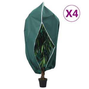 vidaXL Huse de plante din fleece cu fermoar 4 buc. 70 g/m&sup2; 1,2x1,8 m