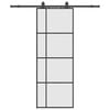 vidaXL Ușă glisantă cu set de feronerie neagră 76x205 cm Sticlă ESG