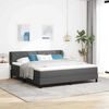vidaXL Pat boxspring cu saltea Gri &icirc;nchis 180 x 200 cm țesătură