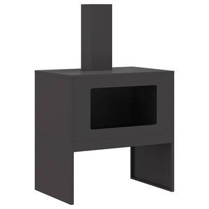 vidaXL Cuptor de foc Negru 60 x 40 x 96 cm Oțel