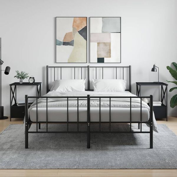 vidaXL Noptiere, 2 buc., negru, 50x41x65 cm, lemn compozit