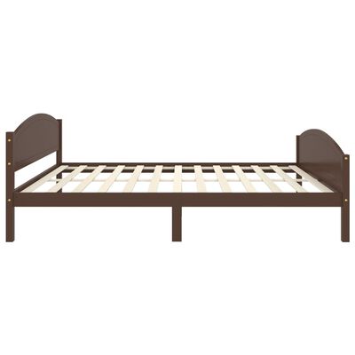 vidaXL Cadru de pat, maro închis, 140x200 cm, lemn masiv de pin