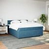 vidaXL Pat box spring cu saltea, albastru, 180x200 cm, catifea
