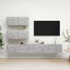 vidaXL Set de dulapuri TV, 4 piese, gri beton, lemn prelucrat