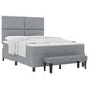 vidaXL Pat cu arcuri cu pernă Gri deschis 140 x 190 cm țesătură