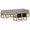 vidaXL Set de canapele de exterior cu pernă 8 pcs Alb și gri deschis
