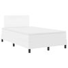 vidaXL Pat cu arcuri cu saltea Alb 120 x 190 cm Piele artificială