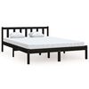 vidaXL Cadru de pat King Size, negru, 150x200 cm, lemn masiv de pin
